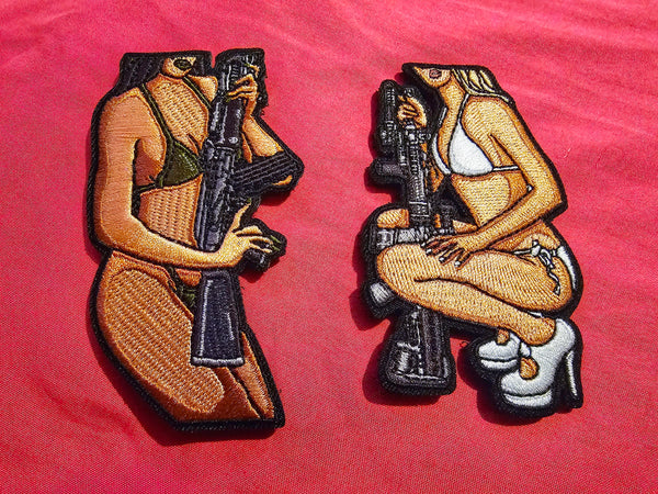 Sexy Pin Up Gun Girl Set #2 Patches