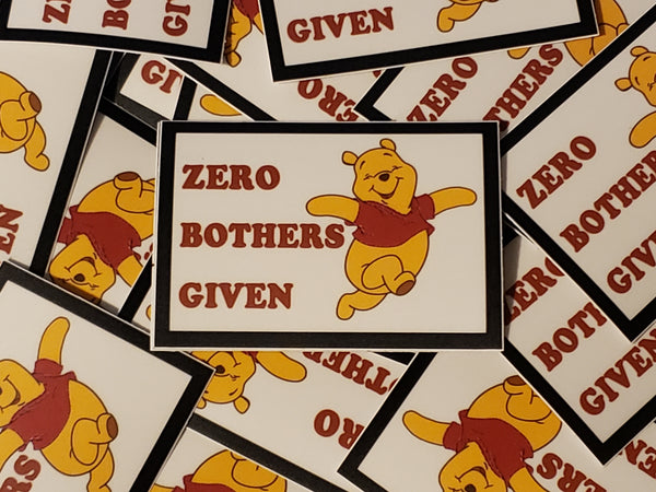 Pooh Zero Bothers Given Stickers