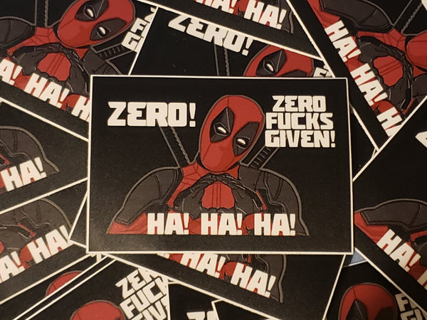 Deadpool Zero Fucks Given Stickers