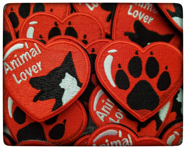 Dog Paw and Animal Lover Heart Patches