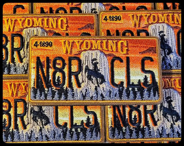 Wyoming Nature Calls License Plate Patch