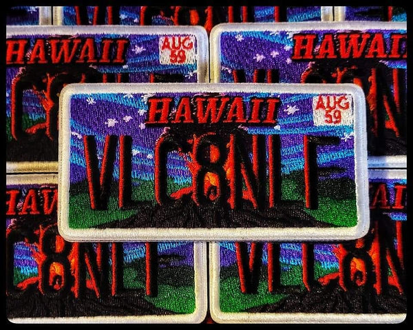 Hawaii Volcano Life License Plate Patch